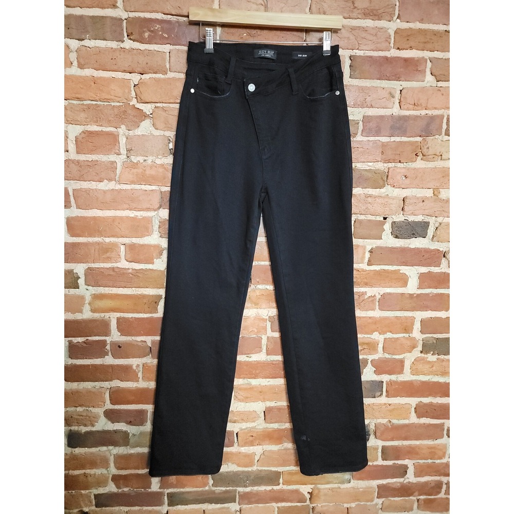 Judy Blue Dad Jeans Women 7/28 Black Straight Leg High Rise Stretch Denim